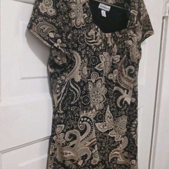 Croft & Barrow Womans Medium Beige and Black Blouse - Picture 5 of 5